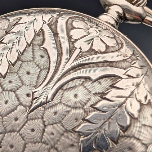 Circa 1926 Antique Longines Pocket Watch, Silver Hunter Case, Arabic Indexes, Good Working Condition