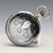 Antique Swiss made unsigned pocket watch with silver side niello decoration, slim hunter case, in good working order