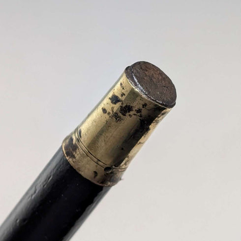 Bastón antiguo británico de 1921, con eje negro y empuñadura de plata esterlina, 91 cm