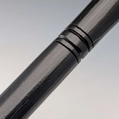 Vintage Thick Black Shaft Rhino Carved Handle Walking Stick 83cm