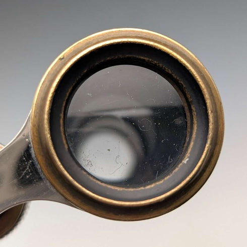 Circa 1900 Antique Silver Plate Hunting Decoration Opera Glasses Binoculars
