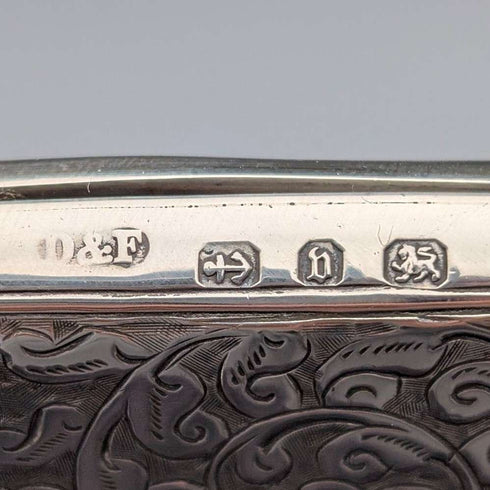 1895 年英國古董純銀雙門卡片盒,123 克,Deakin & Francis