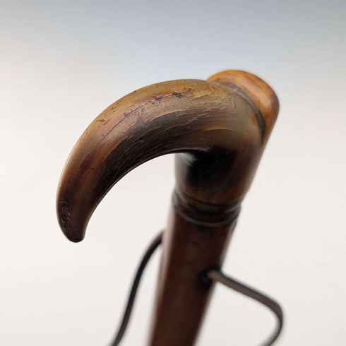 ヴィンテージ マラッカ藤シャフト ホーンハンドル 小型ステッキ 杖 63cm