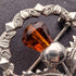 Vintage British sterling silver amber stone round brooch, Ward Brothers