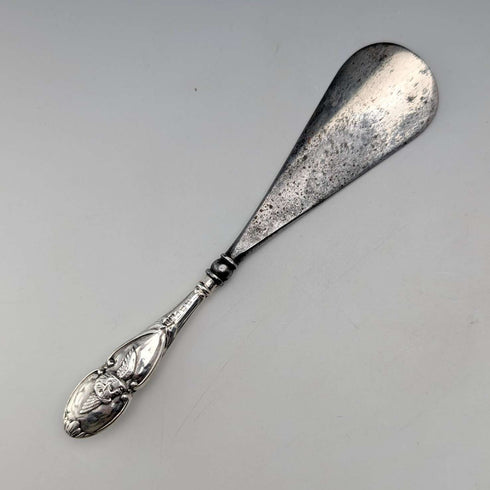 1905年 英国古董 纯银手柄 鞋拔 Henry Matthews