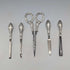 1910 British antique sterling silver handle grooming set of 5, J&R Griffin, with case