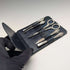 1910 British antique sterling silver handle grooming set of 5, J&R Griffin, with case