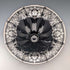 Cuenco americano antiguo de cristal ébano con revestimiento de plata, 28 cm de diámetro