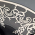 Cuenco americano antiguo de cristal ébano con revestimiento de plata, 28 cm de diámetro