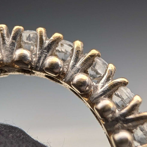 Antique Jewelry K9 Gold 7 Row Spinel Ring 2.2g (Size 12)