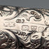 Silbato de plata de ley con decoración floral, antiguo, británico, de 1902, William Manton, con cadena