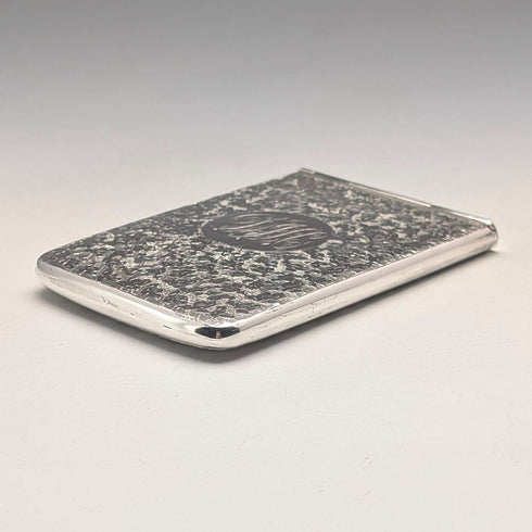 Estuche para tarjetas de plata de ley victoriano, 1897, mecanismo deslizante, 80 g, Henry Williamson