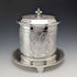 Antique British silver plate floral biscuit barrel