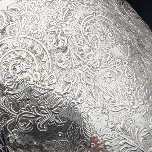 Antique British silver plate floral biscuit barrel
