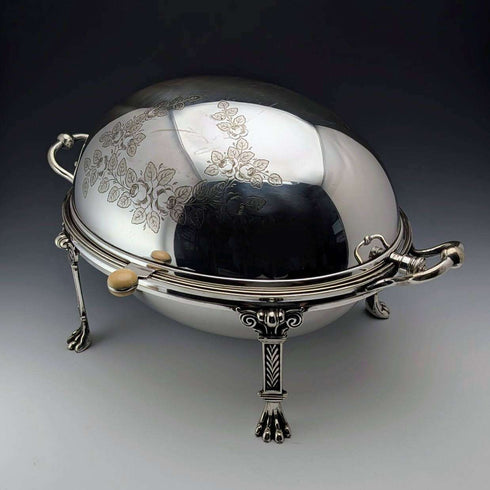 约1900年 英国古董 镀银早餐盘 无内盘 George Goodfellow