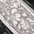 1854 British antique sterling silver mug with floral decoration, 163g, John Evans II