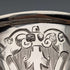 1854 British antique sterling silver mug with floral decoration, 163g, John Evans II