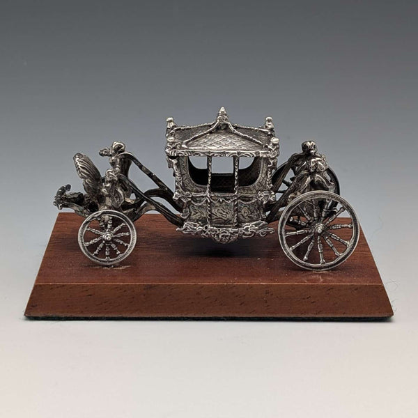 Miniatura de carroza Gold State Coach de plata esterlina británica de 1977, 65 g, Toye, Kenning & Spencer