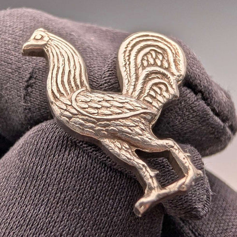 Gemelos de plata de ley con grabado de gallo, vintage británico de 1953, Deakin & Francis