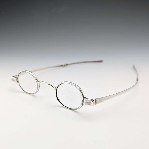Antigüedad británica georgiana de principios del siglo XIX, gafas pequeñas de plata esterlina, Mary Ann Holmes