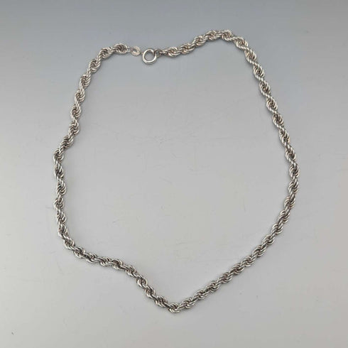 英国复古纯银扭绳项链 40cm 12.5g EJLd