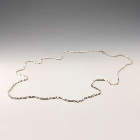 Collar de cadena trenzada de plata de ley vintage británica, 90 cm, 22,3 g, milor
