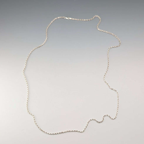 Collar de cadena trenzada de plata de ley vintage británica, 90 cm, 22,3 g, milor