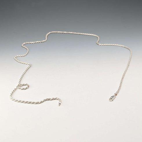 Collar de cadena trenzada de plata de ley vintage británica, 90 cm, 22,3 g, milor