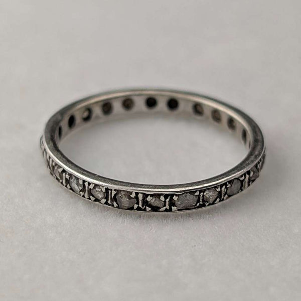 Anillo de eternidad de plata de ley vintage (talla 14)