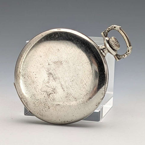 Circa 1930 Vintage Omega Pocket Watch Art Deco Style Alloy Open Face In Good Working Condition