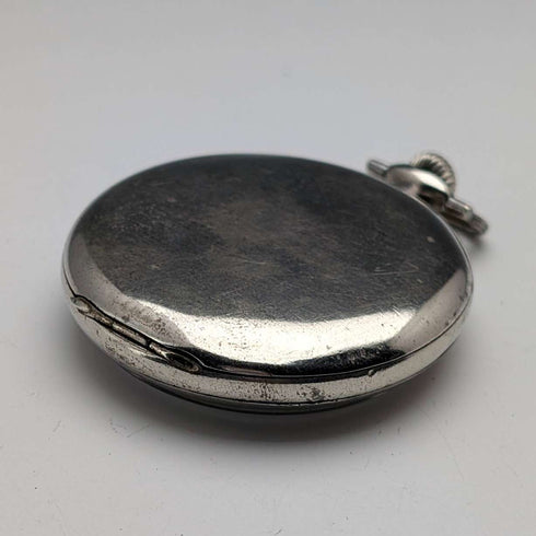 Circa 1930 Vintage Omega Pocket Watch Art Deco Style Alloy Open Face In Good Working Condition