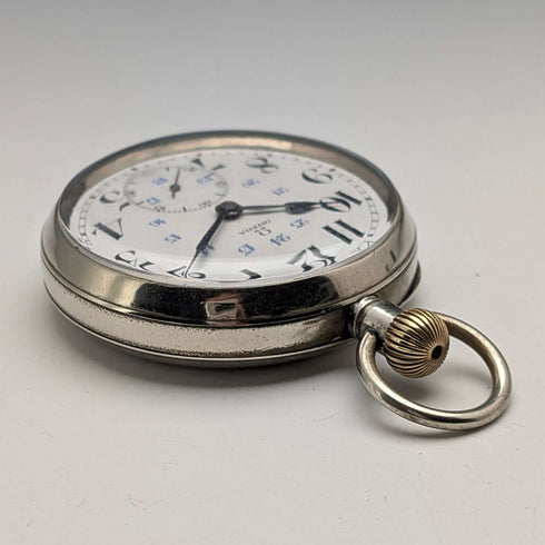 1920年頃 アンティーク オメガ 懐中時計 直径53mm 鉄道時計 合金ケース 動作良好