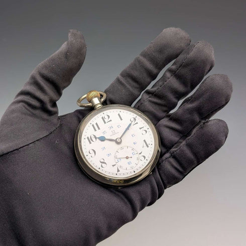 1920年頃 アンティーク オメガ 懐中時計 直径53mm 鉄道時計 合金ケース 動作良好