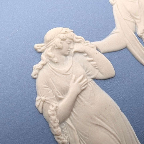 Tetera Wedgwood vintage británica Jasperware azul pálido