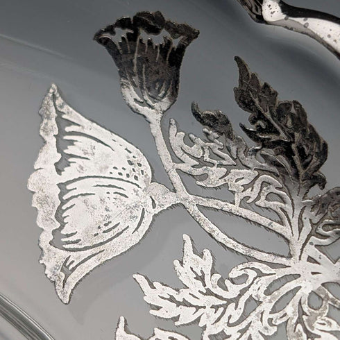 美国复古银覆膜分格碗 UV荧光玻璃