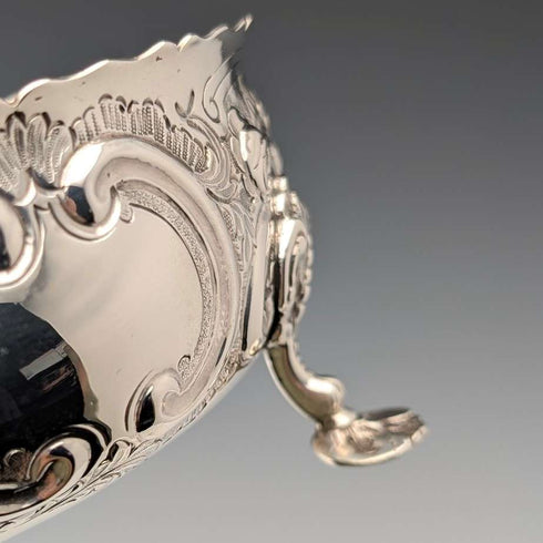 Cuenco de plata de ley con pedestal, 1873, antigüedad británica, 236 g, Daniel & Charles Houle