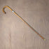 Circa 1921 British antique brown shaft, curved handle, pure silver decoration, walking stick, 88cm