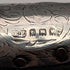 Circa 1921 British antique brown shaft, curved handle, pure silver decoration, walking stick, 88cm