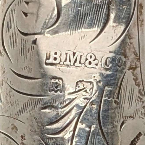 1920年英國古董黑軸牛角彎柄純銀裝飾手杖88厘米