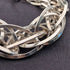 Vintage sterling silver extra thick weave chain bracelet 31g