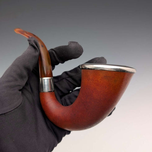 【ご注文品】1910年 英国アンティーク 純銀装飾 キャラバッシュパイプ SINGLETON&COLE
