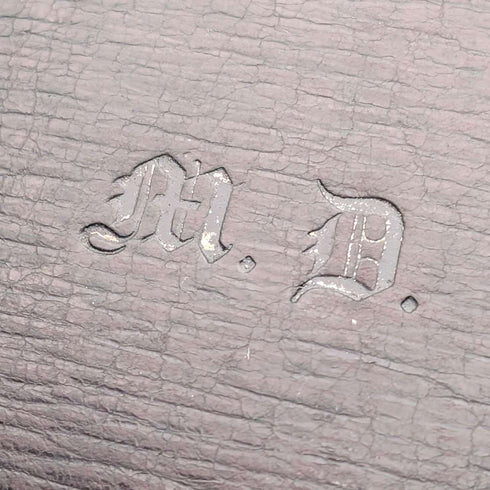 1895年 英国古董 纯银装饰 皮革折叠钱包 Henry Marshall
