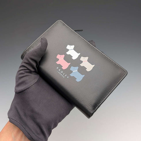 Radley London Black Cowhide Leather Bifold Wallet Scottish Terrier