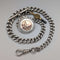 1895 British Antique Sterling Silver Albert Chain, 64g, Sterling Silver Soccer Medal Fob