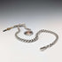 1895 British Antique Sterling Silver Albert Chain, 64g, Sterling Silver Soccer Medal Fob