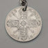 Cadena Albert doble de plata de ley antigua británica de 1923, 56 g, con moneda fob de plata de 1 florín, Britton & Sons