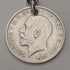 Cadena Albert doble de plata de ley antigua británica de 1923, 56 g, con moneda fob de plata de 1 florín, Britton & Sons