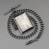 Cadena Albert de plata de ley antigua británica de 1920, 52 g, con petaca de plata de ley incluida.