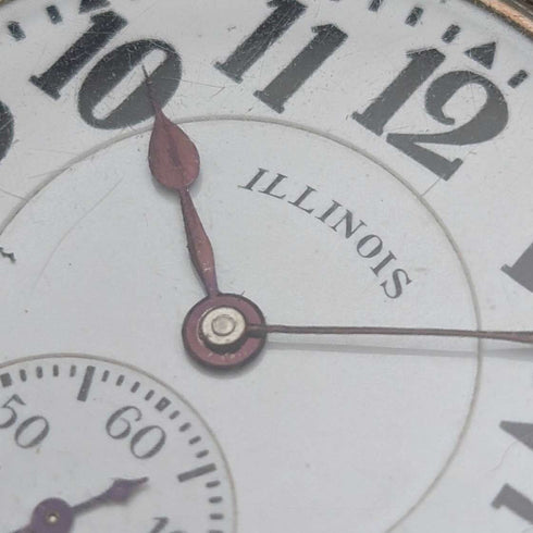 1927年 米国イリノイ バン・スペシャル 60時間駆動 金張りケース 懐中時計 鉄道時計 動作良好
