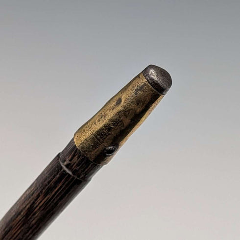 1908年英國古董棕色桿,弧形手柄,純銀裝飾輕便手杖,80厘米